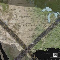  Map of Total Solar Eclipse Path in 2024 April 