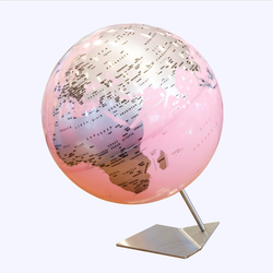 Misty Rose Dünya Küresi: Pembe, 33 cm, Işıksız, Romantik