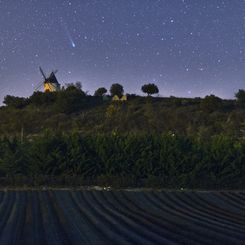  Comet Lovejoy Over a Windmill 