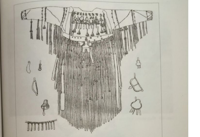 Altay şaman giysisi olan manyak'a ait örnek.
