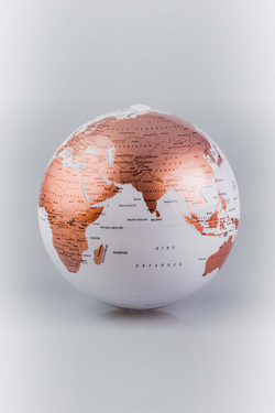 Sihirli Dönen Dünya Küresi: Bakır, Siyasi, 15 cm, Işıksız