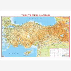 Türkiye Haritası: Fiziki, 100x140 cm, Çıtalı