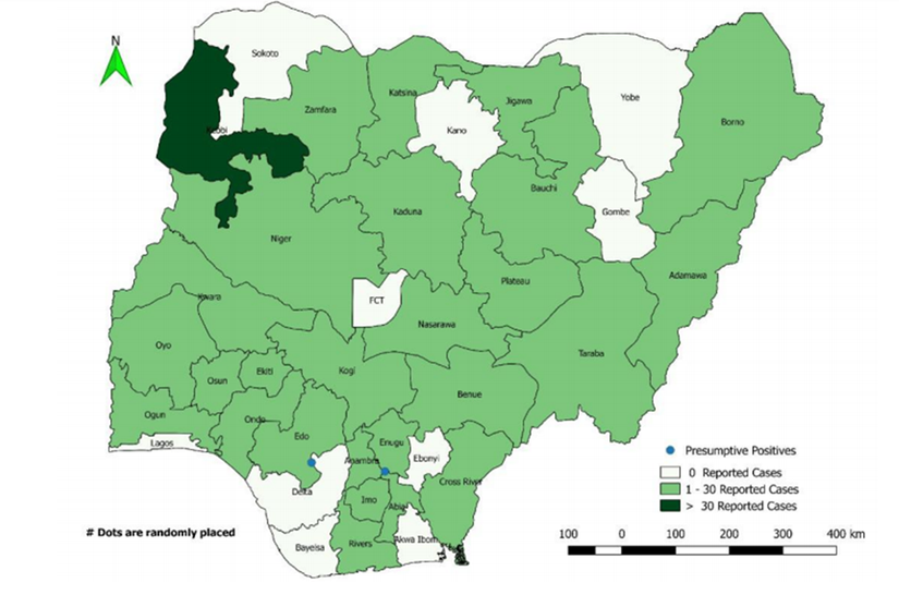 Nijerya da ''sarı humma'' vaka sıklığı ( 31 Ocak 2020'ye kadar)
