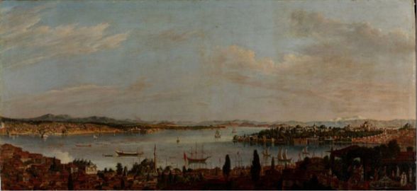 18. yüzyılın sonlarında çizilen bu resimde de Uludağ'ın İstanbul'dan gözükebildiği görülüyor.