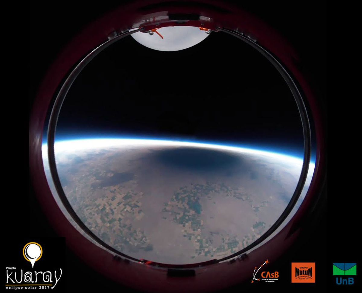  Total Solar Eclipse Shadow from a Balloon 