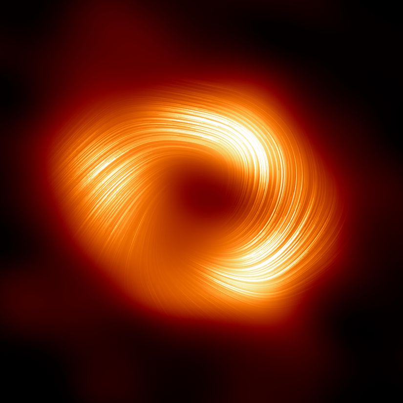 Dünya'dan yaklaşık 27 bin ışık yılı uzaklıkta bulunan Sagittarius A*'nın polarize ışıktaki yeni fotoğrafı, karadeliğin manyetik alanı konusunda önemli bilgiler sağladı.
