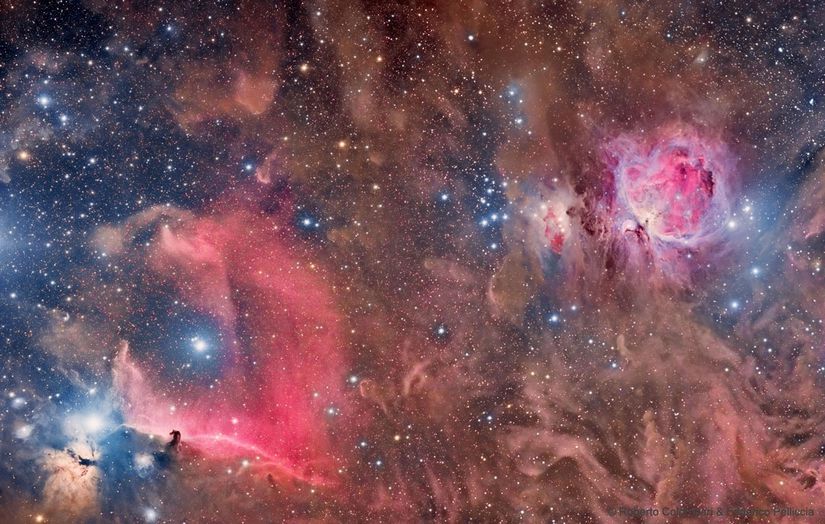"At Başı" və "Orion" adlı nebulalar.