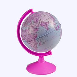 Dünya Küresi: Pembe, 20 cm, Işıksız