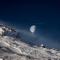  Gibbous Moon beyond Swedish Mountain 