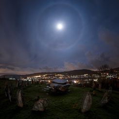  Moon Halo over Stone Circle 