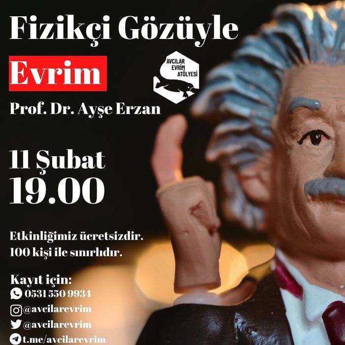 Fizikçi Gözüyle Evrim - Prof. Dr. Ayşe Erzan - 11 Şubat 19.00 - @avcilarevrim