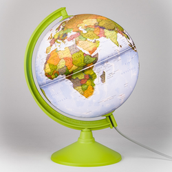 Dünya Küresi: Fiziki ve Siyasi, 20 cm, Işıklı