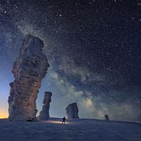  The Milky Way over the Seven Strong Men Rock Formations 