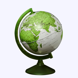 Globe Dünya Küresi: Yeşil, 26 cm, Işıksız