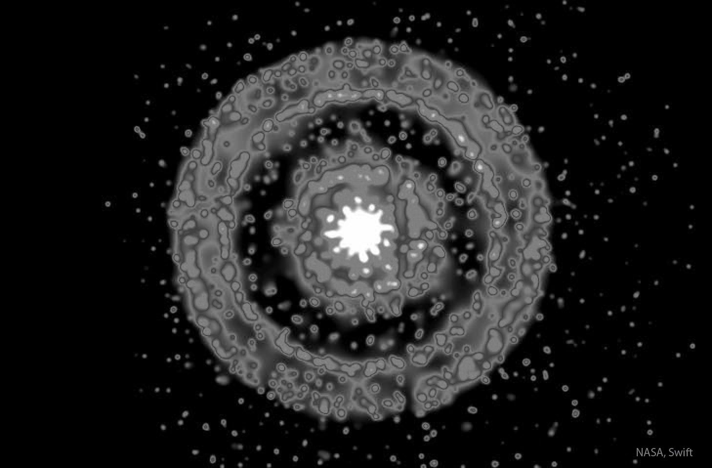  X-Ray Rings Around a Gamma Ray Burst 