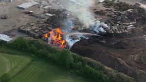 Firefighters Battle Blaze At Wisconsin Recycling Facility