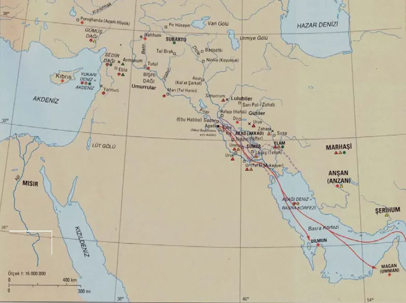 Akkad İmparatorluğu Yayılım Alanı