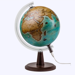 Modern Dünya Küresi: Antik, 30 cm, Işıklı