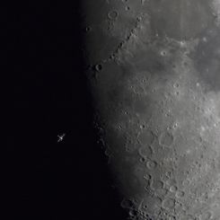  Space Station over Lunar Terminator 