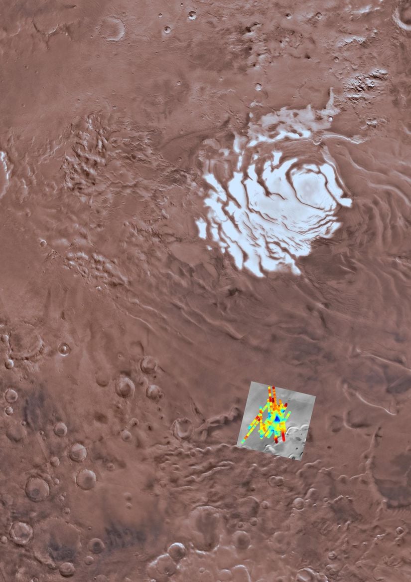 Mars'taki su kütlesi.