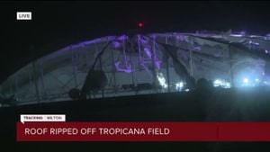 Hurricane Milton Damages Tropicana Field Roof