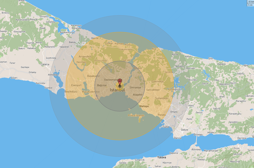 İstanbul'a bir W-53 Bombası atılacak olsaydı ne kadarlık bir alan etkilenirdi?