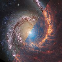 NGC 1566: Webb ve Hubble'dan Sarmal Bir Galaksi