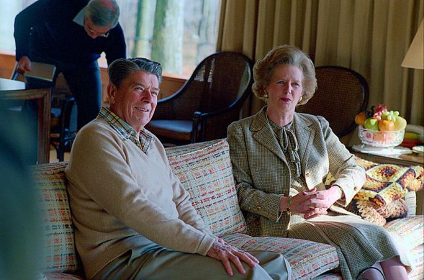Ronald Reagan ve Margaret Thatcher, Camp David'de.