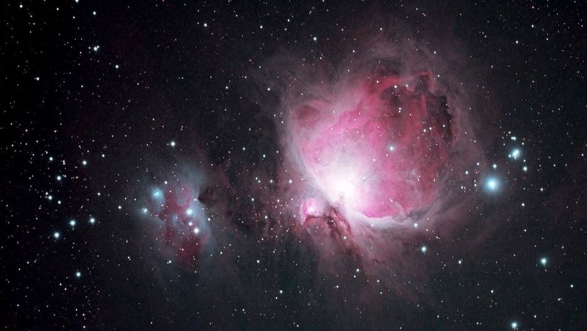 Bir amatör teleskop ile fotoğraflanmış Messier 42 (Orion Bulutsusu)