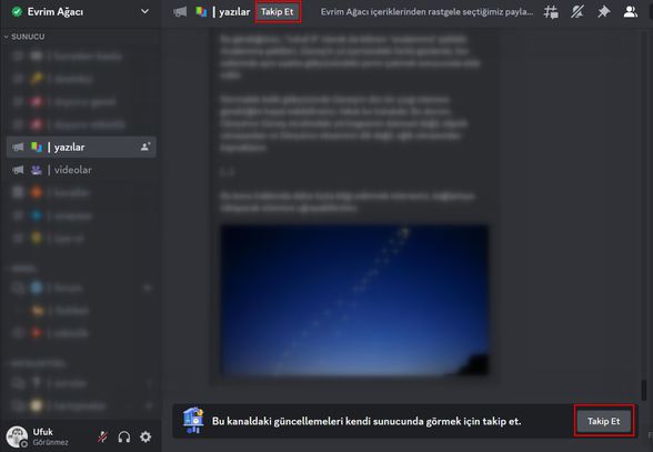 Discord sunucumuza üye değilseniz takip edebileceğiniz kanallar gösterilmektedir.
