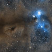 Corona Australis'in İçinden Yıldızlar ve Toz