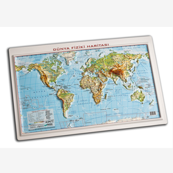Dünya Kabartma Haritası: Fiziki, 35x50 cm