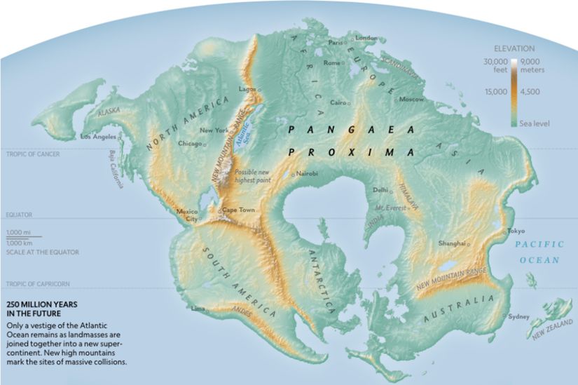 250 milyon yıl sonra kıtaların neye benzeyeceği