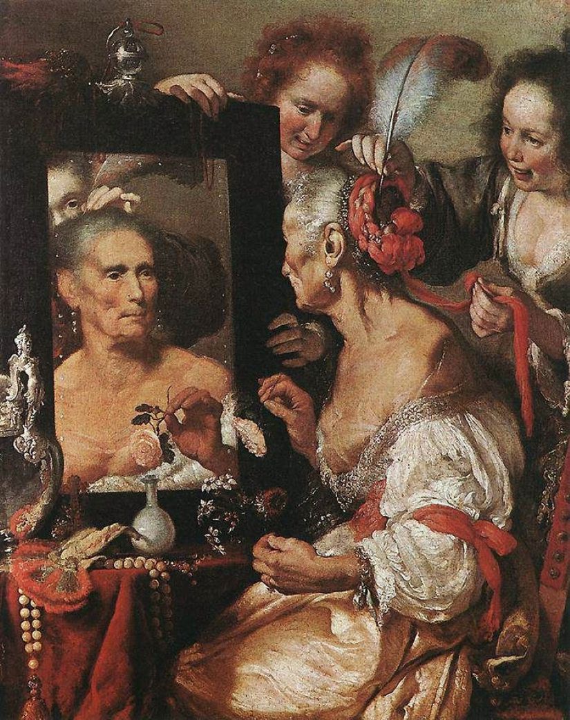 Bernardo Strozzi'in "Old Woman at the Mirror" isimli çalışması