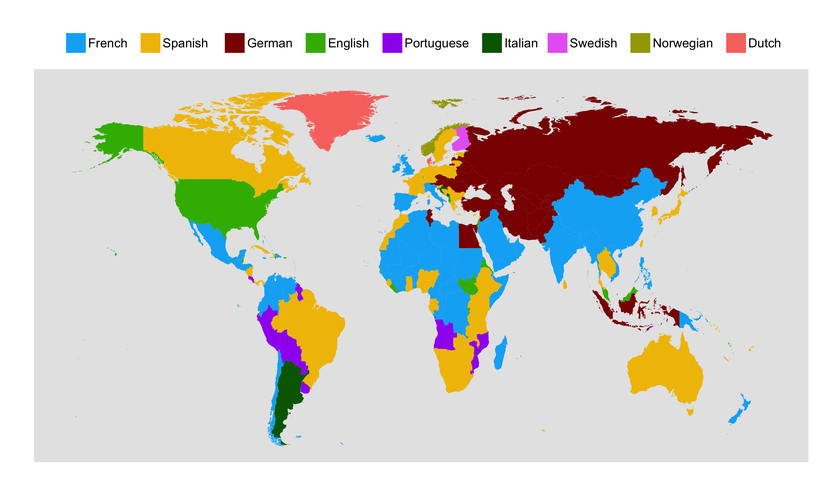 Ülkeler bazında ikinci en popüler dil