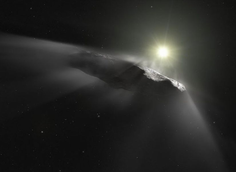 Oumuamua'ya yönelik bir sanatçı çizimi