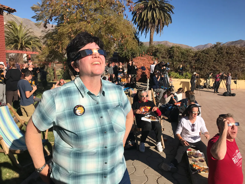 Milkwaukee Journal Sentinel reporter Meg Jones views a total solar eclipse in Chile on July 2, 2019.