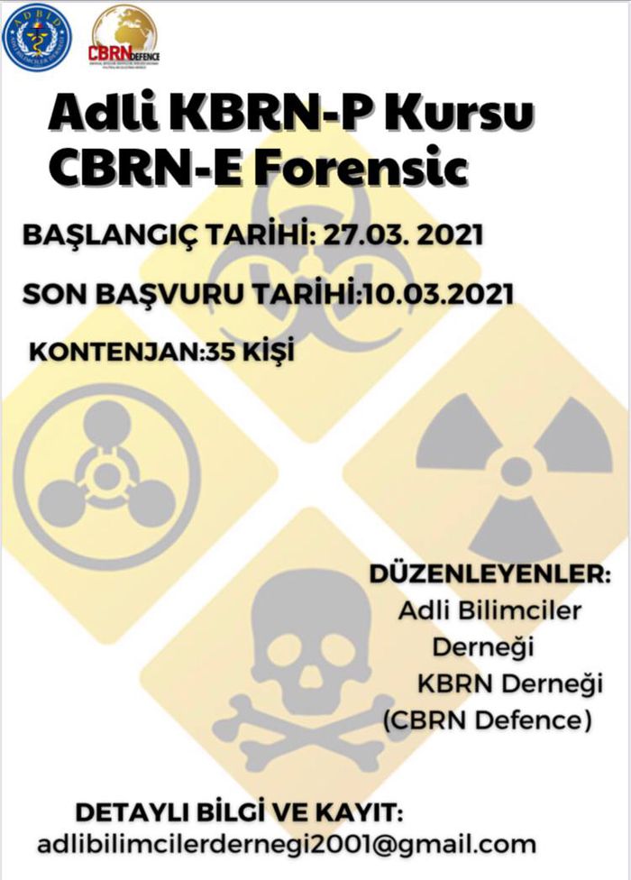 Adli KBRN-E (Kimyasal, Biyolojik, Radyolojik ve Nükleer) Kursu (Online)
