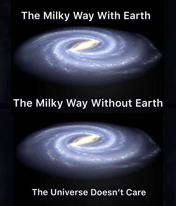 Dünya ile birlikte Samanyolu Galaksisi - Dünya'sız Samanyolu Galaksisi
