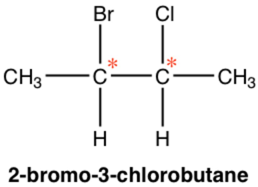 2-bromo-3-klorobütan molekülü