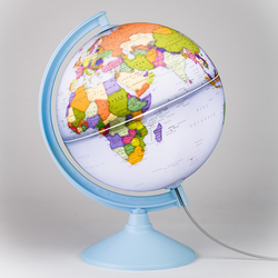 Dünya Küresi: Siyasi, 26 cm, Işıklı