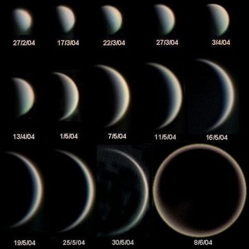 Venüs'ün evreleri. Görsel: Statis Kalyvas