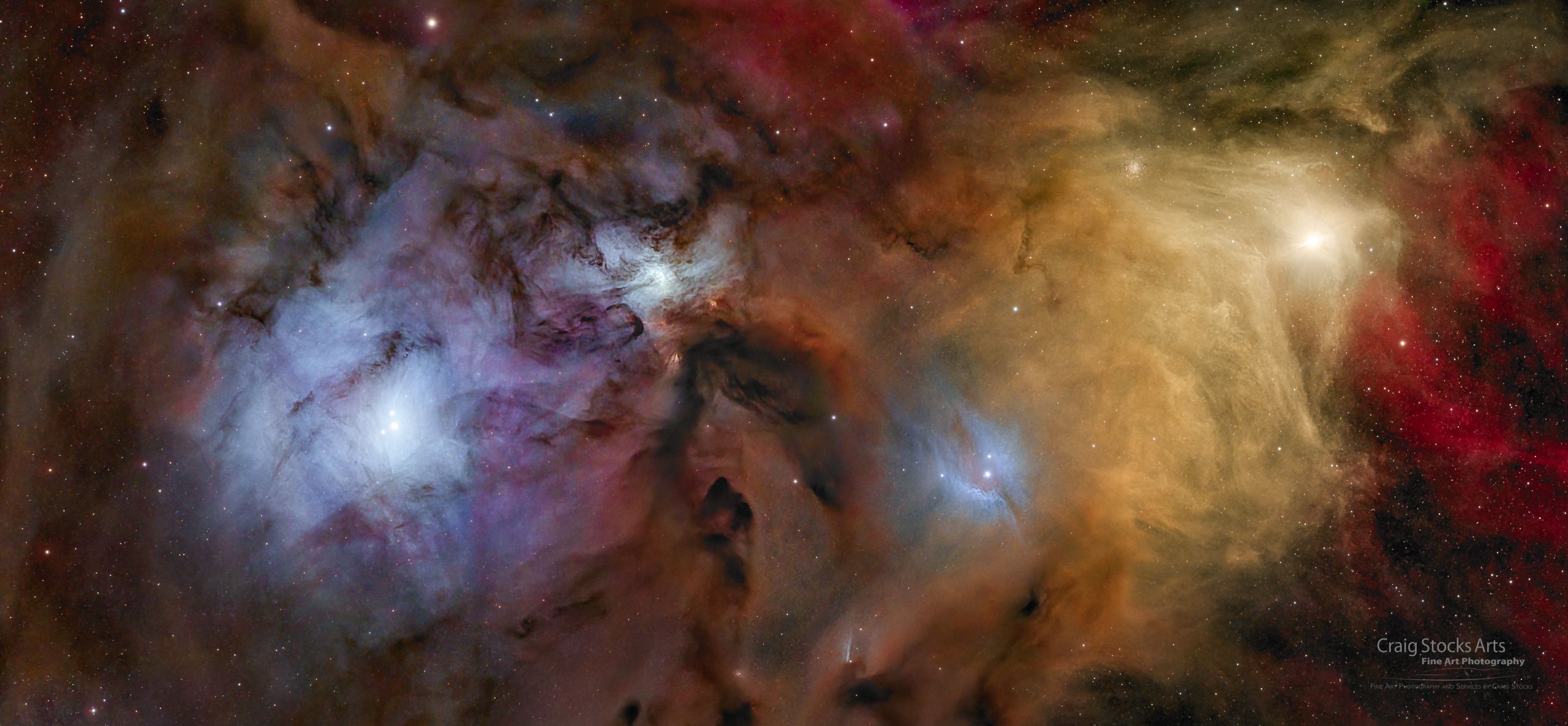 Colorful Stars and Clouds near Rho Ophiuchi