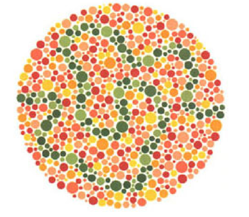 Plaka 30: Normal görüşlüler mavi-yeşil bir çizgi görürler, kırmızı-yeşil renk görüşü yetersizliği olanlar hiçbir şey göremezler.