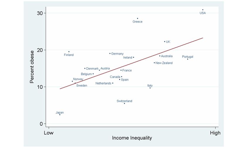 Daha eşitsiz zengin ülkelerde daha fazla yetişkin obez