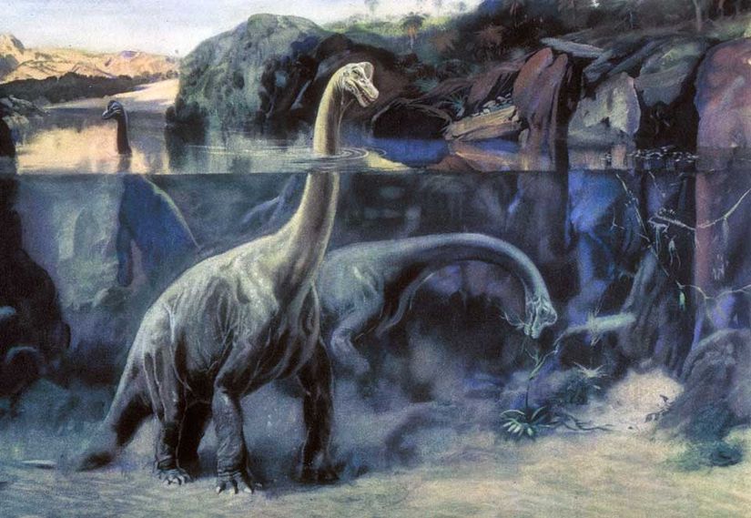 19 ve 20. yüzyıllarda kabul gören düşünceye göre yapılmış Brachiosaurus