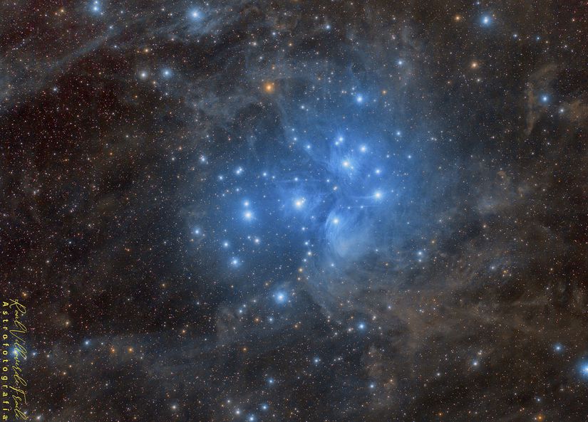 M45 veya diğer ismiyle Pleiades (Ülker) Yıldız Kümesi