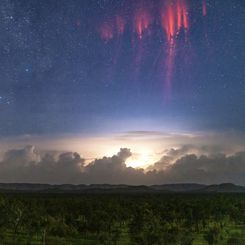  Red Sprite Lightning over Kununurra 