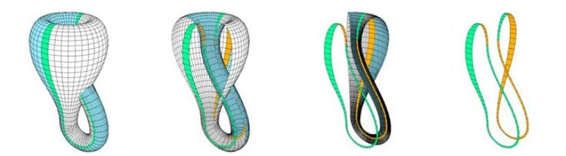 Klein Şişesi’ni oluşturan 2 adet Möbius Şeridi