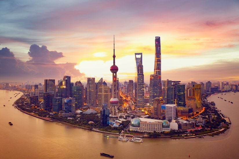 Çin'in nüfusu en yüksek şehri Şanghay'dan bir görüntü. Aynı zamanda Şanghay, Dünya'da hava kirliliği en fazla olan yerlerdendir.